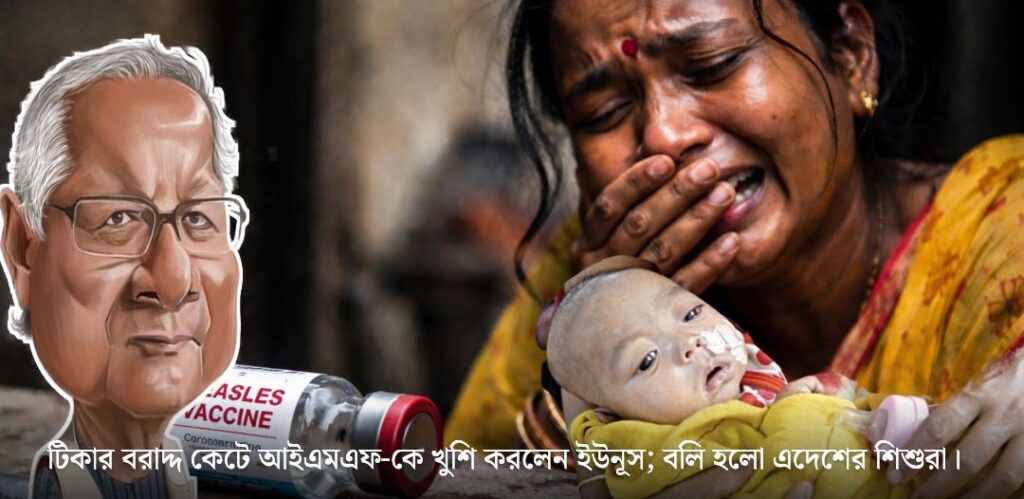 তিনটি শূণ্য নয়, ড. ইউনূসের ‘শূণ্য টিকা’র মরণ কামড়ে শেষ হচ্ছে দেশের শিশুরা