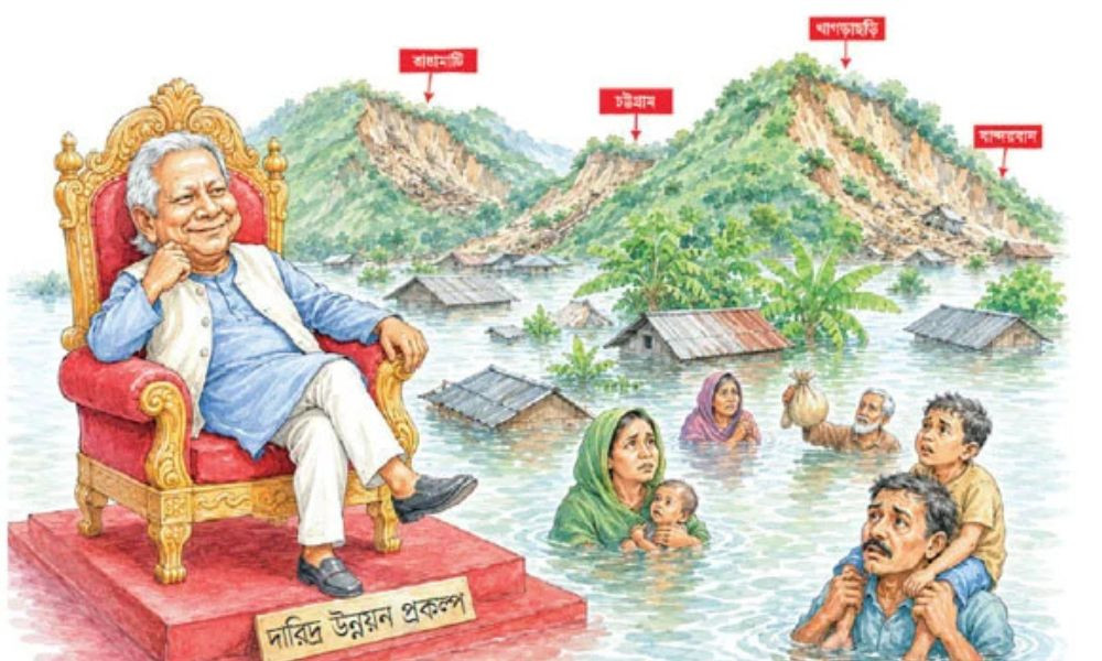 দারিদ্র্যকে জাদুঘরে পাঠানোর জাদুকর নোবেলজয়ী ইউনূস দুর্গত মানুষের পাশে নেই কেন ?