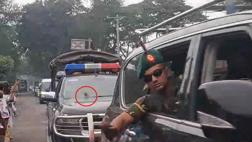 বরিশালে যাওয়ার পথে প্রধানমন্ত্রী তারেক রহমানের গাড়ি বহরে ইট নি’ক্ষেপ!